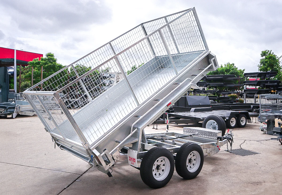 10x6 Galvanised Hydraulic Tipper Trailer for Sale in Brisbane | 3.5 Tonne | 3ft Cage | Rocker Roller Suspension