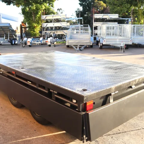 10x6 Heavy Duty Tandem Axle Flat Top Trailer with Drop Sides For Sale — image 2