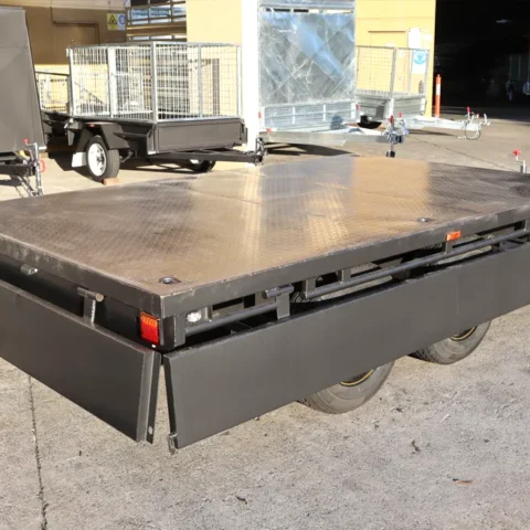 10x6 Heavy Duty Tandem Axle Flat Top Trailer with Drop Sides For Sale — image 3