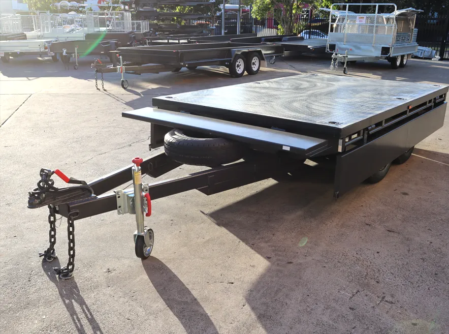 10x6 Heavy Duty Tandem Axle Flat Top Trailer with Drop Sides For Sale — image 4