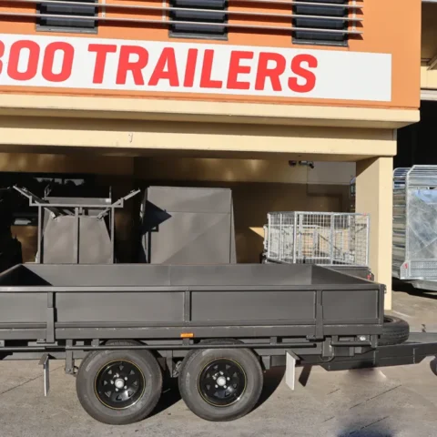 10x6 Heavy Duty Tandem Axle Flat Top Trailer with Drop Sides For Sale — image 9