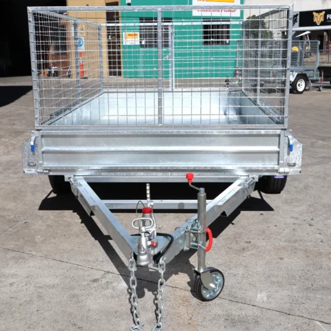 10x6 Galvanised Cage Trailer For Sale with 3ft Cage, Full Checker Plate — image 2
