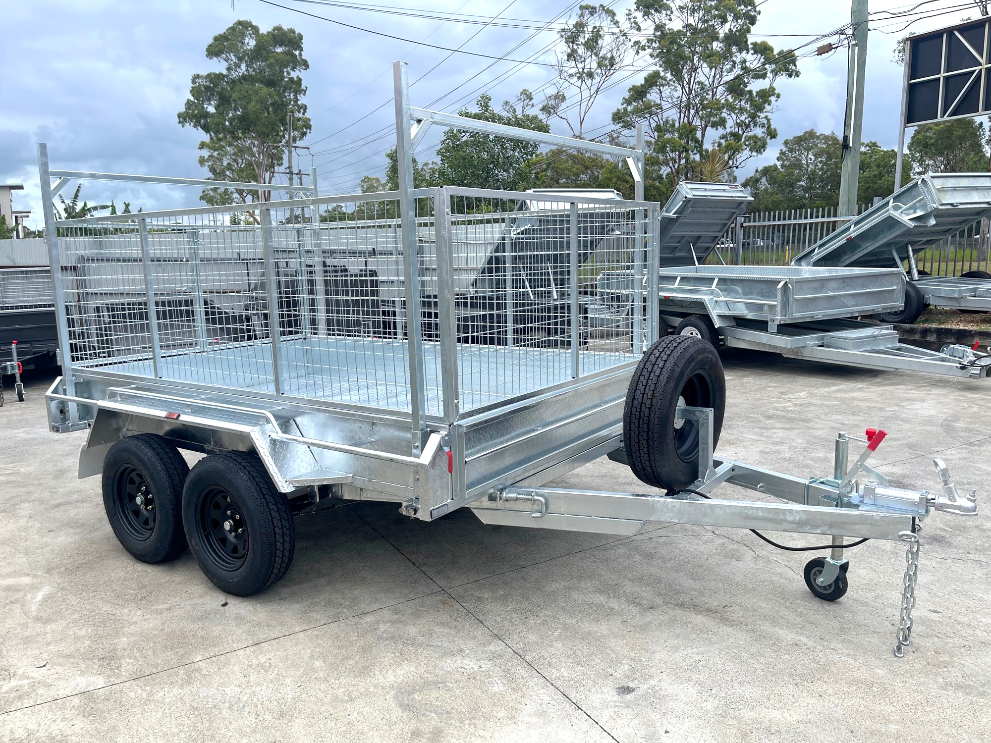 10x5 Galvanised Cage Trailer For Sale with 3ft Cage, Racks, Ramps on Special — image 5