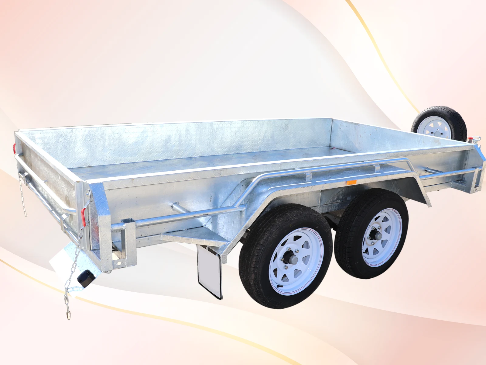 12x6 Tandem Galvanised Box Trailer For Sale Full Checker Plate - Trailer for Sale Brisbane
