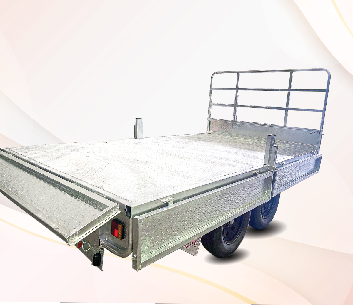 12x7 Galvanised Heavy Duty Flat Top Trailer with Headboard