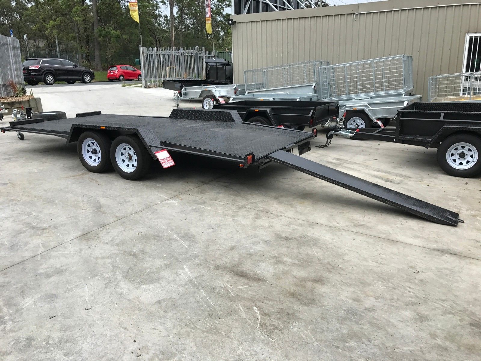 16x6'6'' Car Carrier - Beaver Tail Car Trailers Tandem Trailer with 6mm Chassis