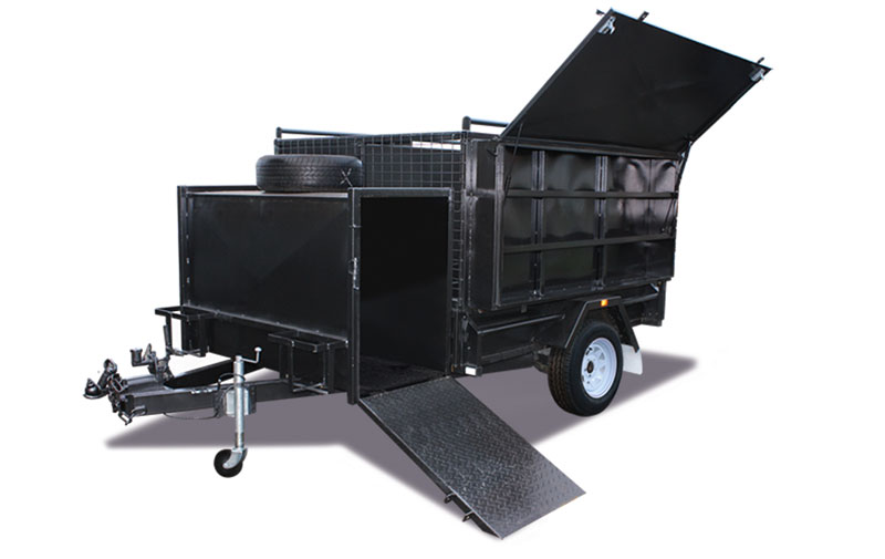 Commercial Heavy Duty Gardening Trailer with Enclosed Mower Box For Sale