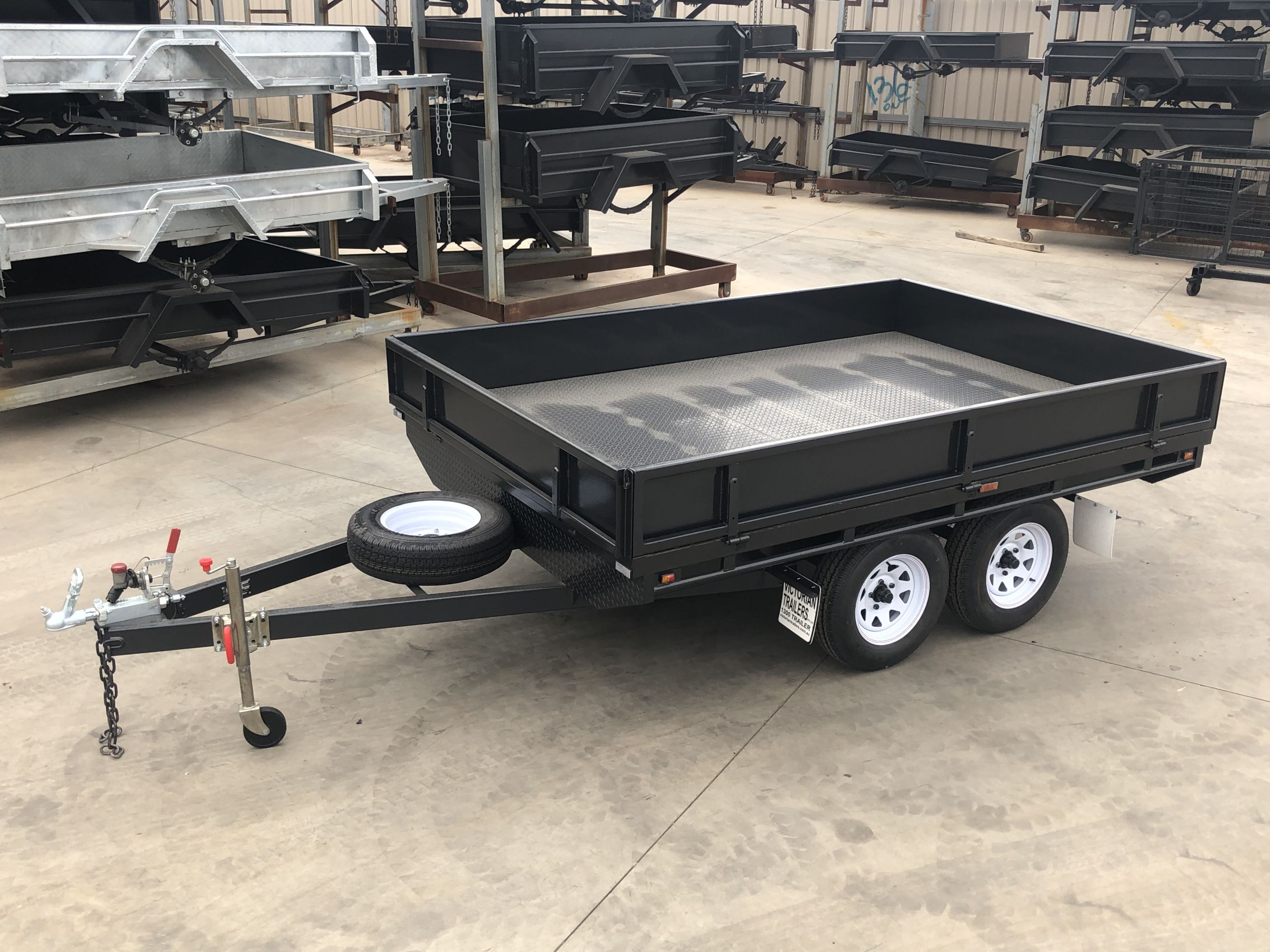10x6 Heavy Duty Tandem Axle Flat Top Trailer with Drop Sides For Sale — image 2
