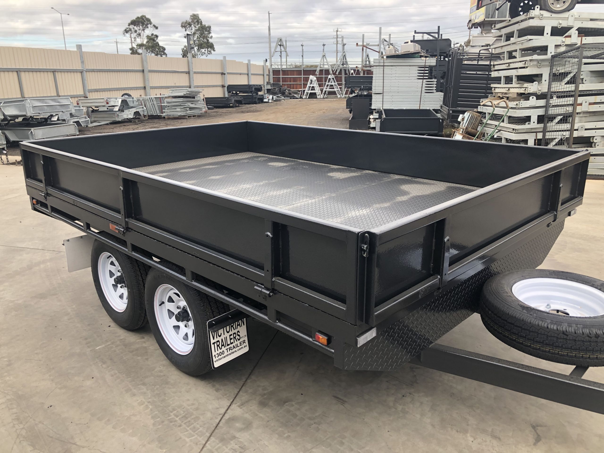10x6 Heavy Duty Tandem Axle Flat Top Trailer with Drop Sides For Sale — image 4