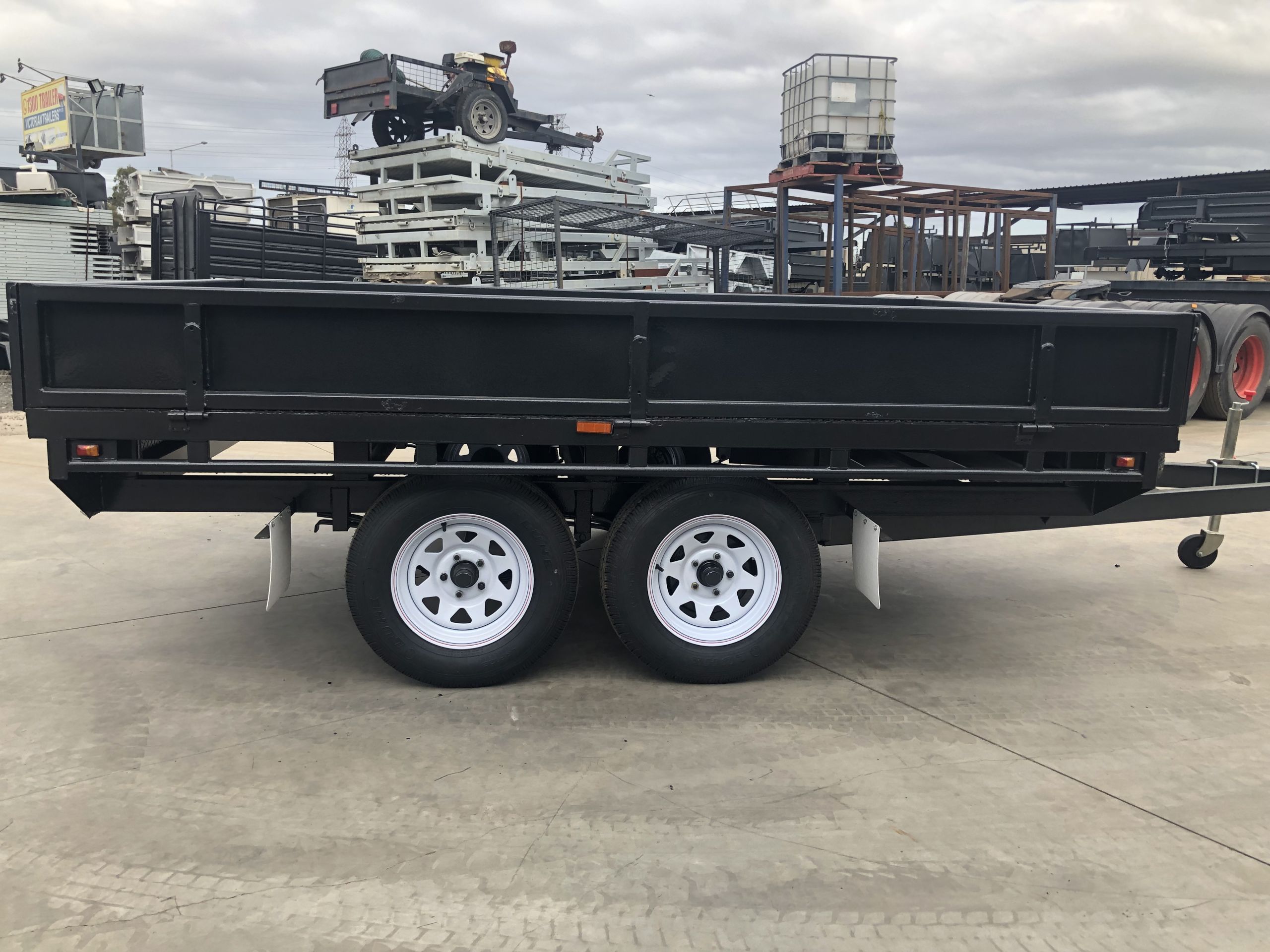 10x6 Heavy Duty Tandem Axle Flat Top Trailer with Drop Sides For Sale — image 3