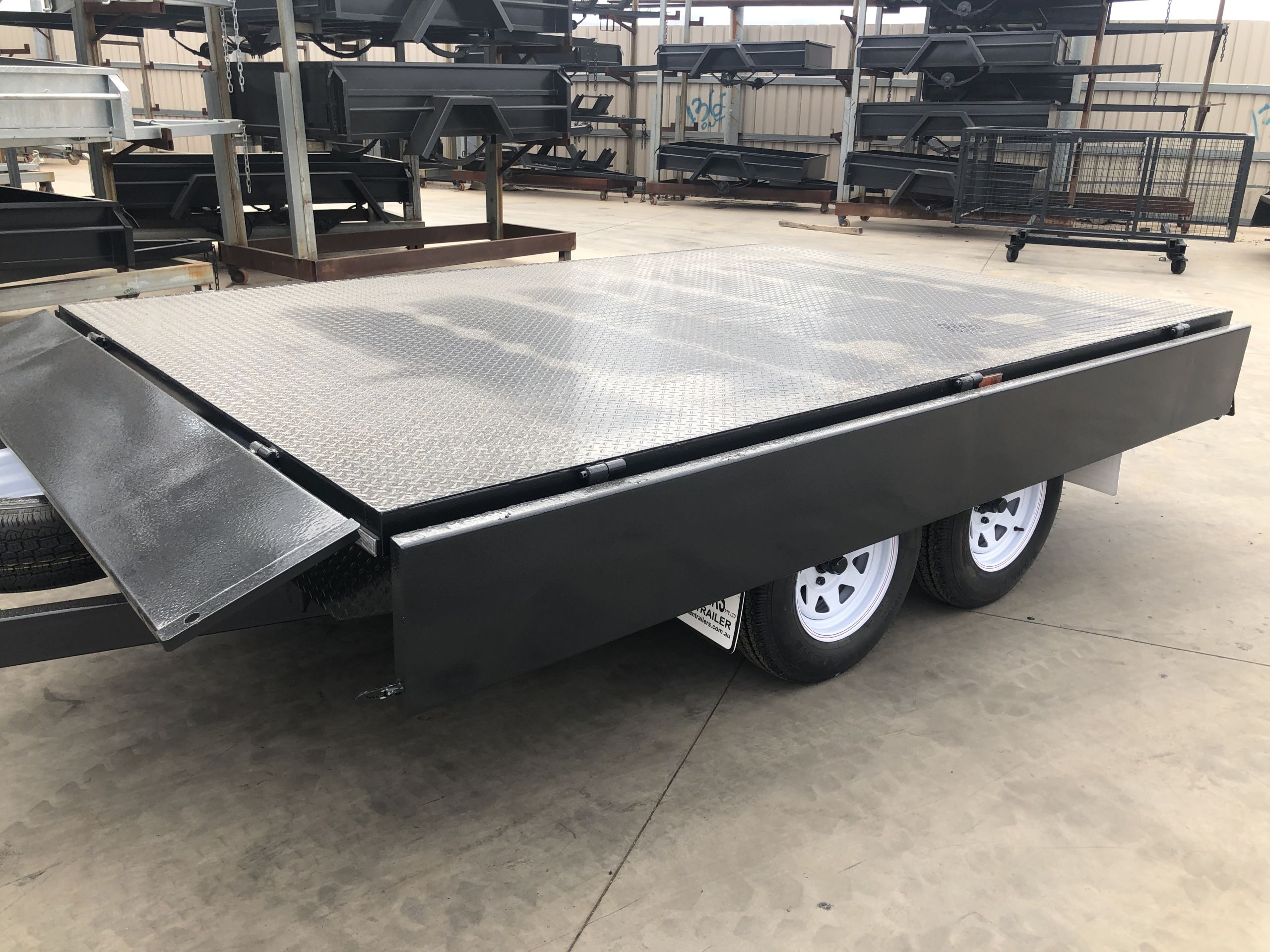 10x6 Heavy Duty Tandem Axle Flat Top Trailer with Drop Sides For Sale — image 14