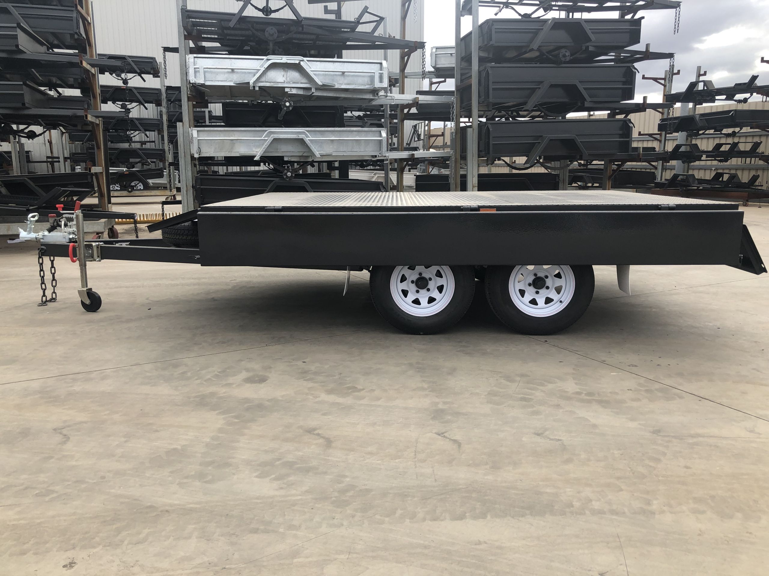 10x6 Heavy Duty Tandem Axle Flat Top Trailer with Drop Sides For Sale — image 12