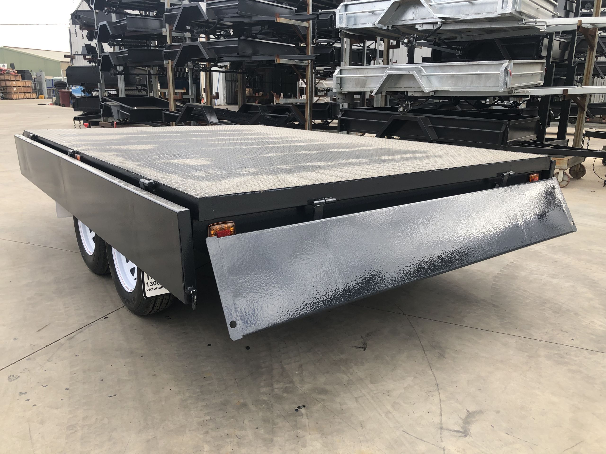 10x6 Heavy Duty Tandem Axle Flat Top Trailer with Drop Sides For Sale — image 15