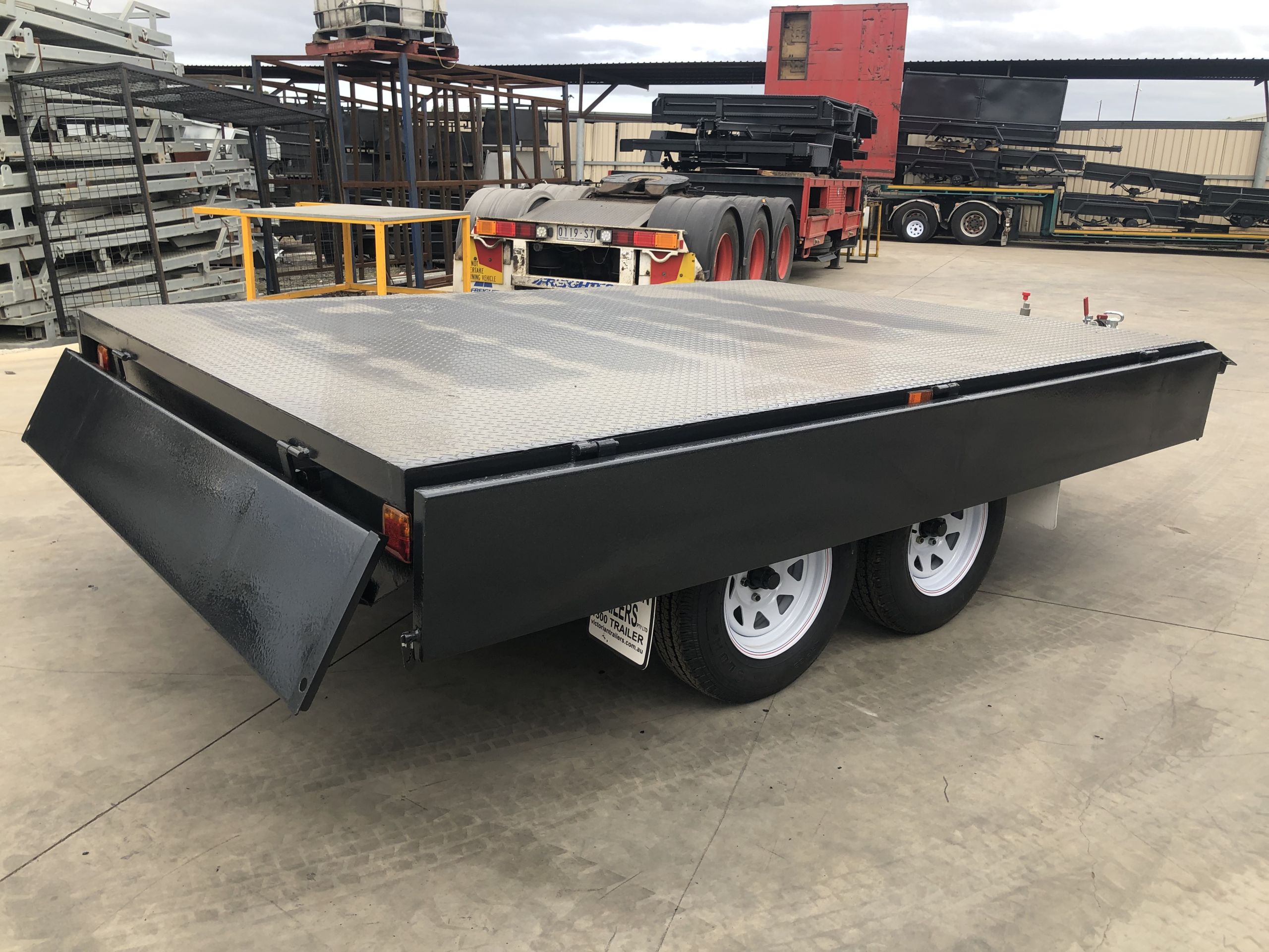 10x6 Heavy Duty Tandem Axle Flat Top Trailer with Drop Sides For Sale — image 17