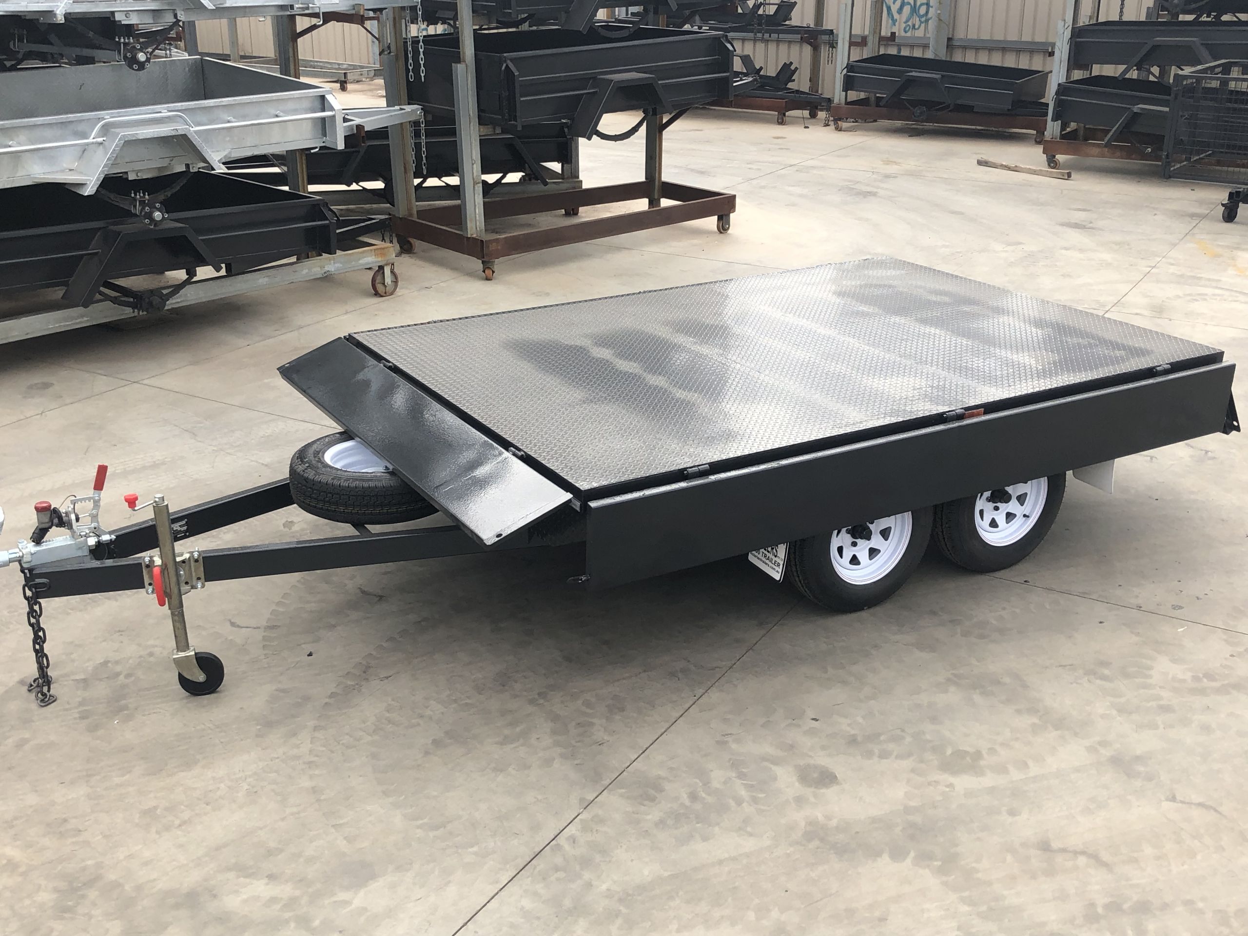 10x6 Heavy Duty Tandem Axle Flat Top Trailer with Drop Sides For Sale — image 13