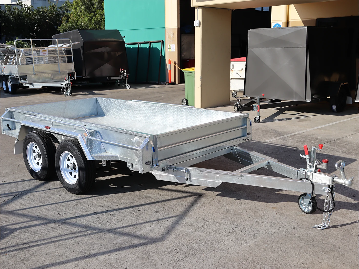 10x5 Galvanised Full Checker Plate Box Trailer for Sale in Brisbane