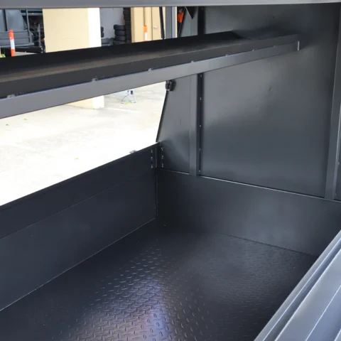 7x4 Single Axle Heavy Duty 900mm Tradesman Builder Trailer 1250 KG ATM - Full Racks | Internal Shelf — image 3