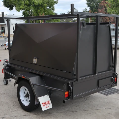 7x4 Single Axle Heavy Duty 900mm Tradesman Builder Trailer 1250 KG ATM - Full Racks | Internal Shelf — image 14