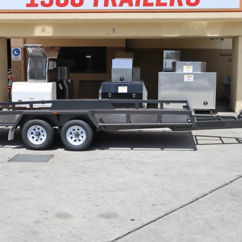 16x6'6" Tandem Car Carrier | Car trailer for Sale in Brisbane | Open Rail - RHS Sides | 7FT Long Ramps — image 3