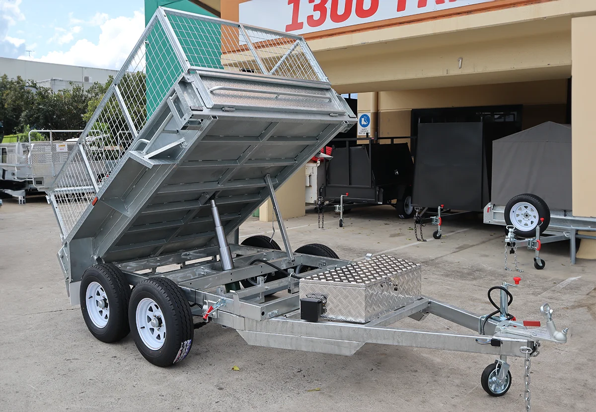 8x5 Galvanised Hydraulic Tipper Trailer for Sale in Brisbane | 3.5 Tonne | Rocker Roller Suspension | 2ft Cage — image 2