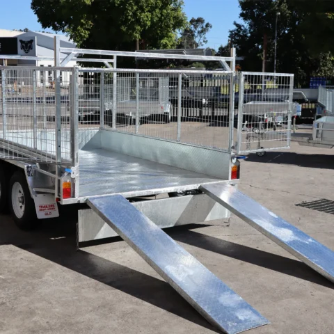 10x6 Galvanised Cage Trailer For Sale with 3ft Cage, Racks, Ramps on Special — image 6