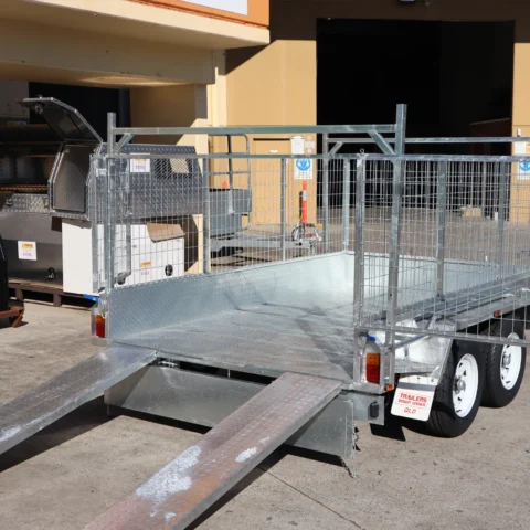 10x6 Galvanised Cage Trailer For Sale with 3ft Cage, Racks, Ramps on Special — image 7