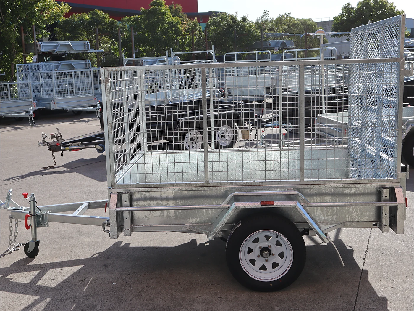 7x5 Galvanised 3ft Cage Trailer with 5ft Drop Down Ramp & Tilt Function Trailer for Sale Brisbane — image 2