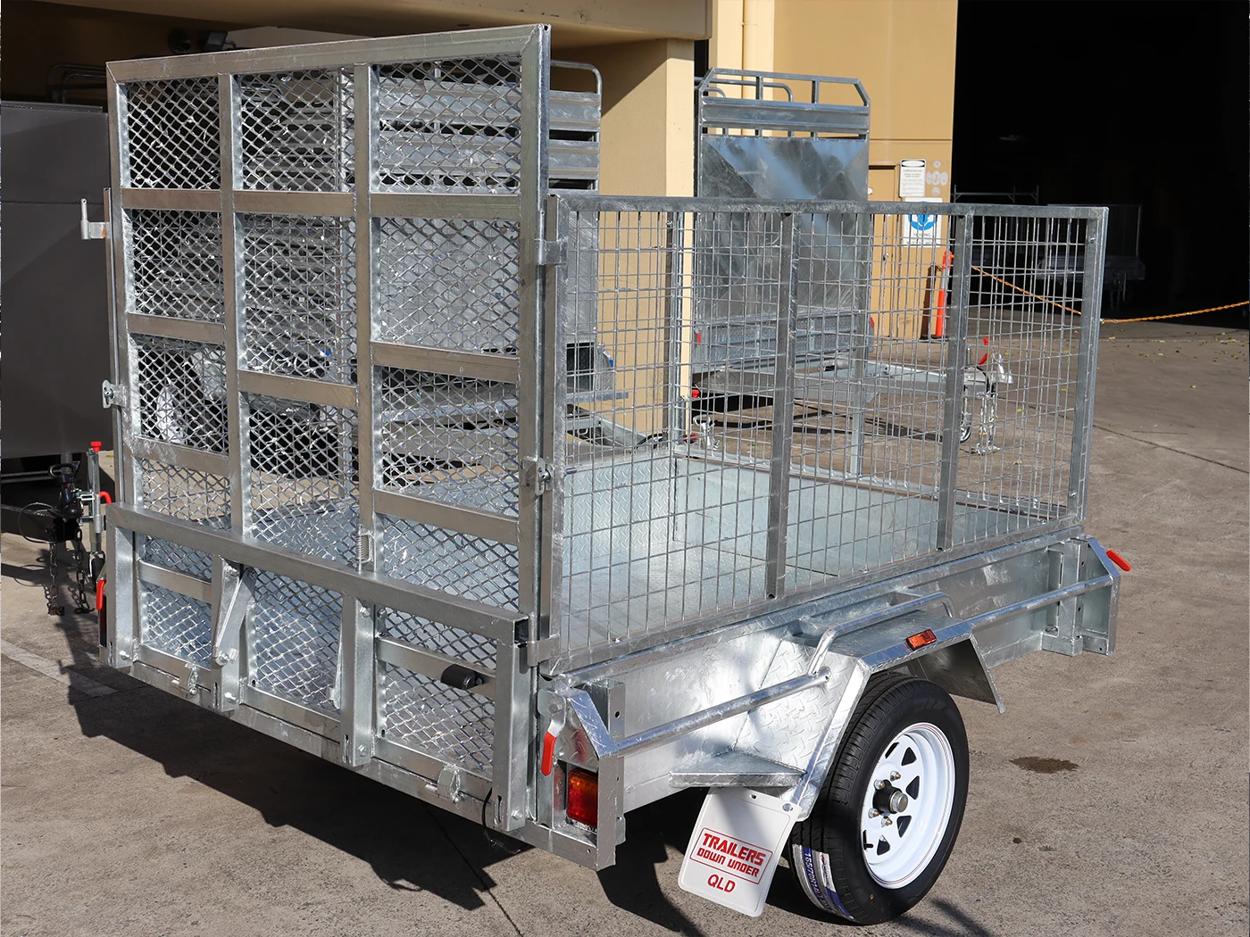 7x5 Galvanised 3ft Cage Trailer with 5ft Drop Down Ramp & Tilt Function Trailer for Sale Brisbane — image 7