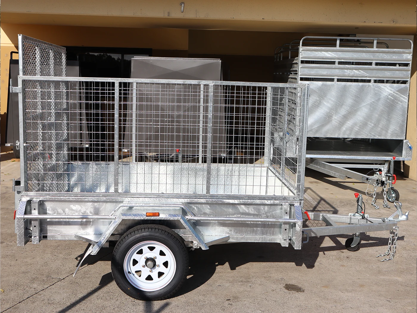 7x5 Galvanised 3ft Cage Trailer with 5ft Drop Down Ramp & Tilt Function Trailer for Sale Brisbane — image 6