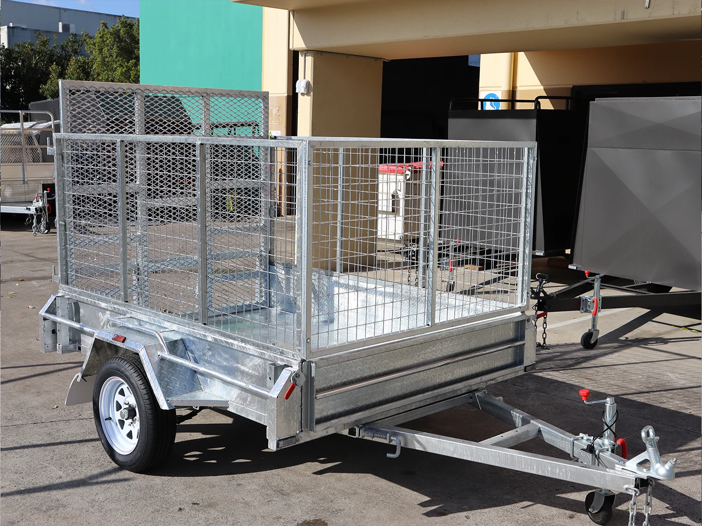7x5 Galvanised 3ft Cage Trailer with 5ft Drop Down Ramp & Tilt Function Trailer for Sale Brisbane — image 5