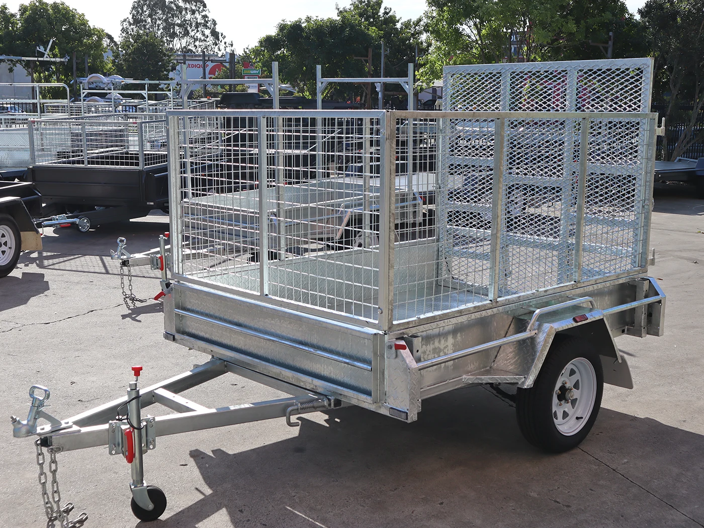 7x5 Galvanised 3ft Cage Trailer with 5ft Drop Down Ramp & Tilt Function Trailer for Sale Brisbane — image 3