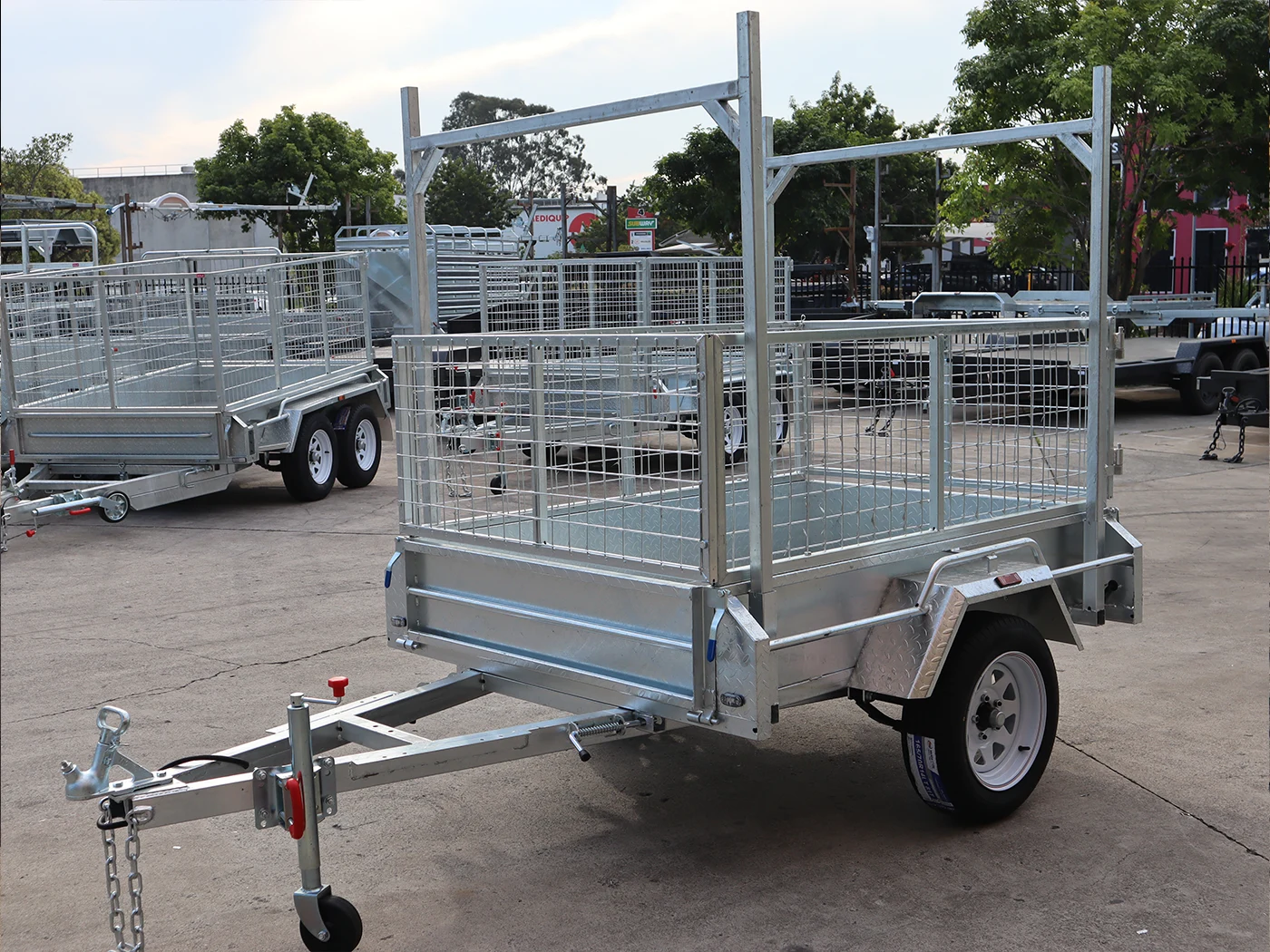 6x4 Galvanised 2ft Cage Trailer for Sale with Ladder Racks and Tilt Function — image 6