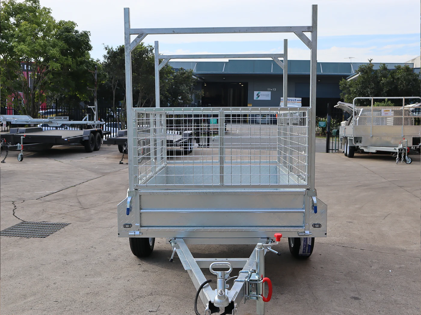 6x4 Galvanised 2ft Cage Trailer for Sale with Ladder Racks and Tilt Function — image 2