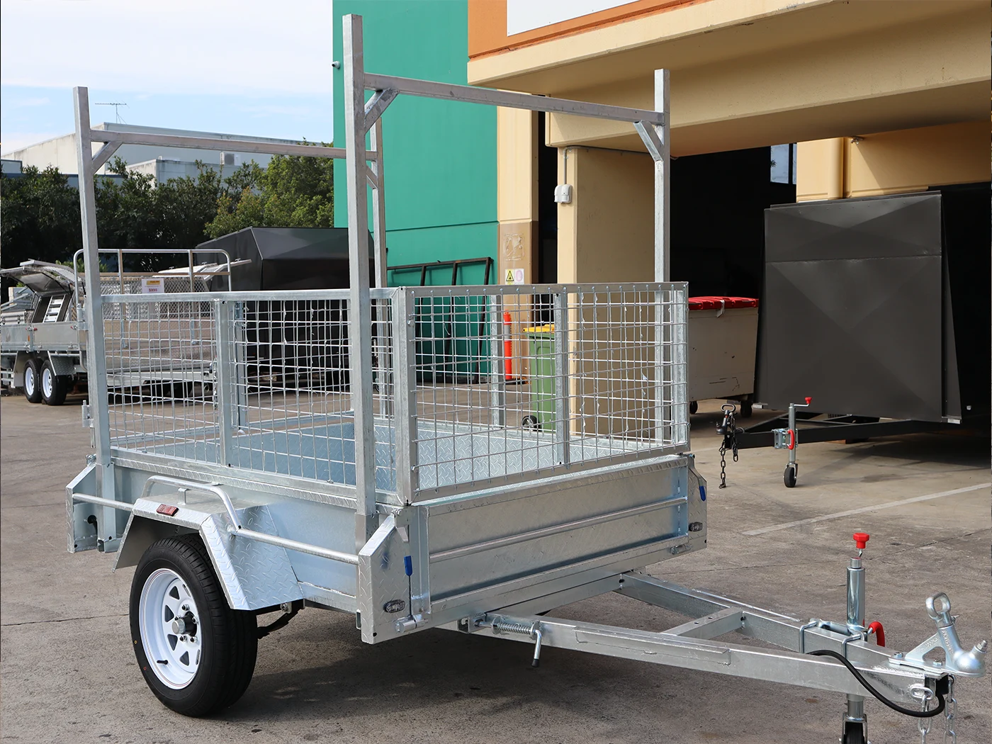6x4 Galvanised 2ft Cage Trailer for Sale with Ladder Racks and Tilt Function — image 13