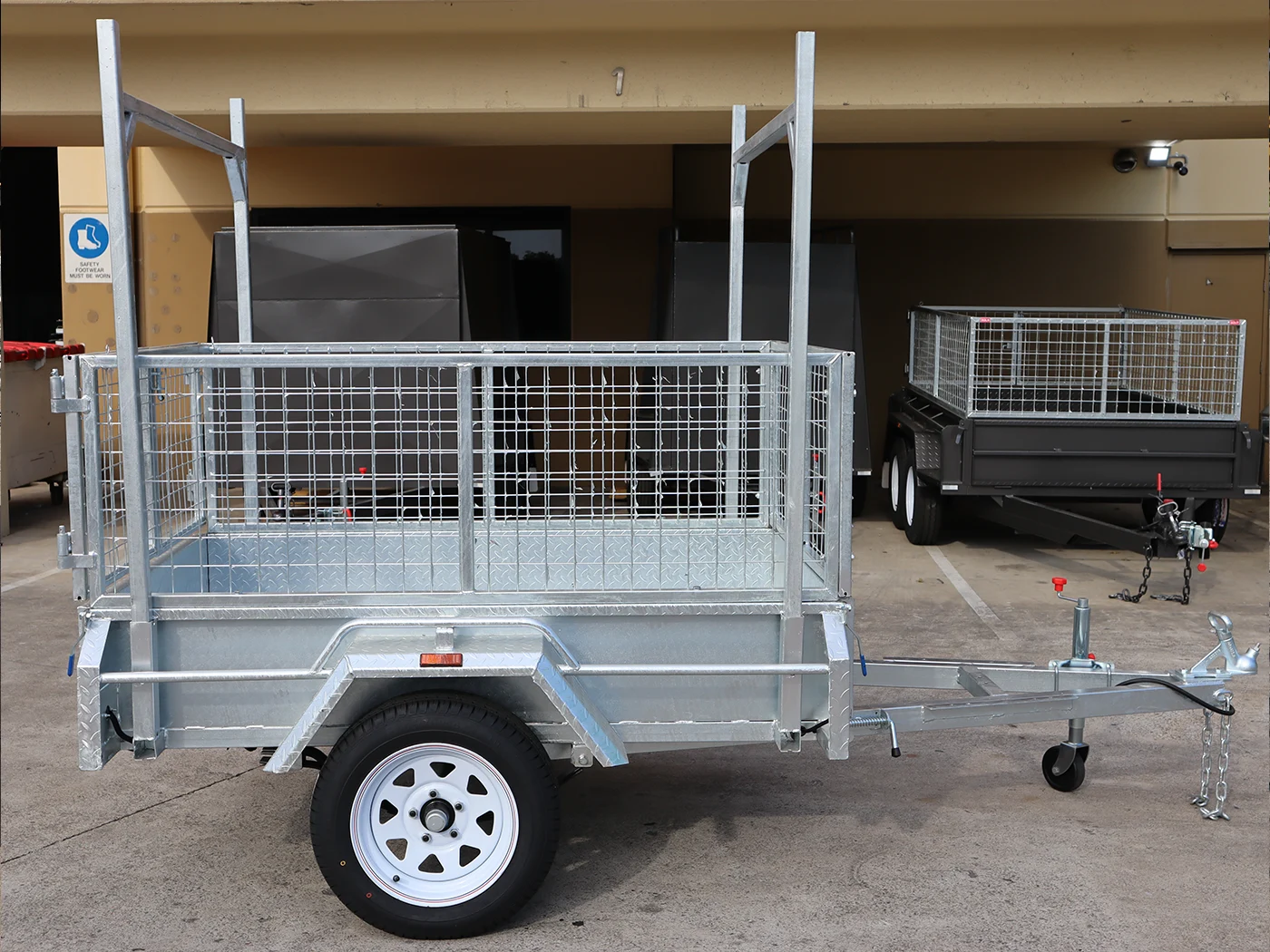6x4 Galvanised 2ft Cage Trailer for Sale with Ladder Racks and Tilt Function — image 12