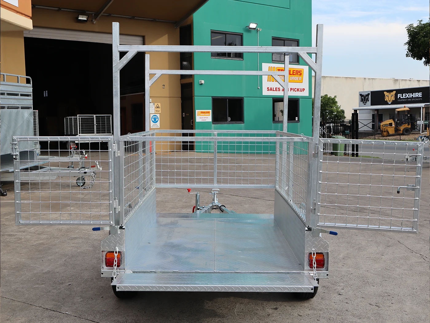 6x4 Galvanised 2ft Cage Trailer for Sale with Ladder Racks and Tilt Function — image 9