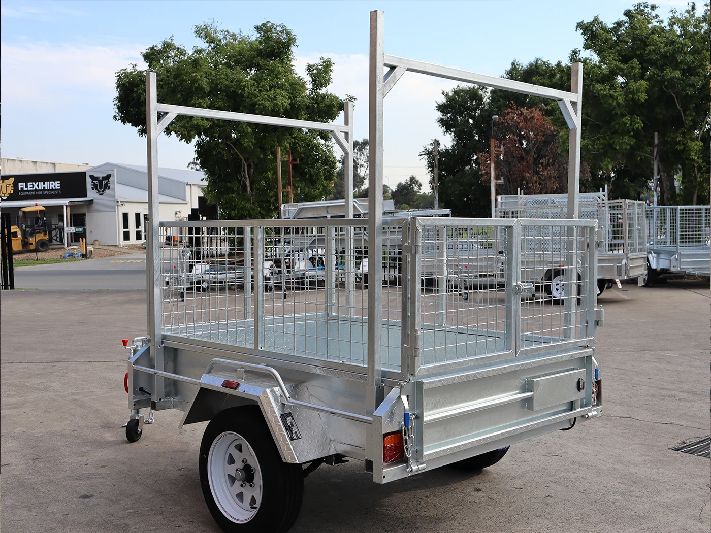 6x4 Galvanised 2ft Cage Trailer for Sale with Ladder Racks and Tilt Function — image 8