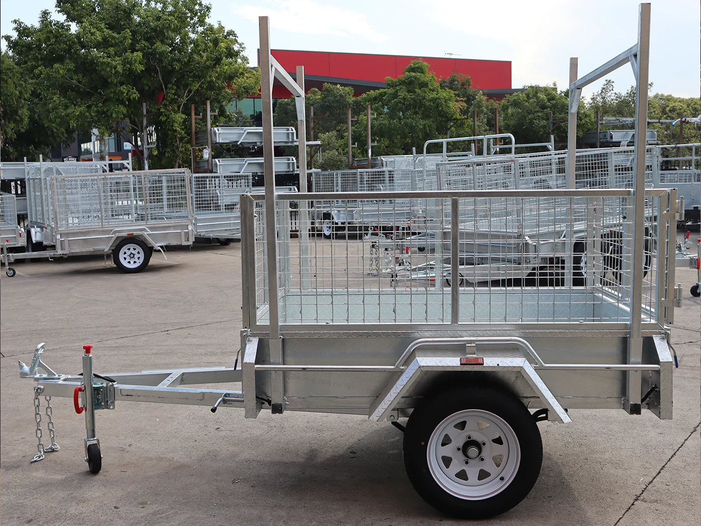 6x4 Galvanised 2ft Cage Trailer for Sale with Ladder Racks and Tilt Function — image 7