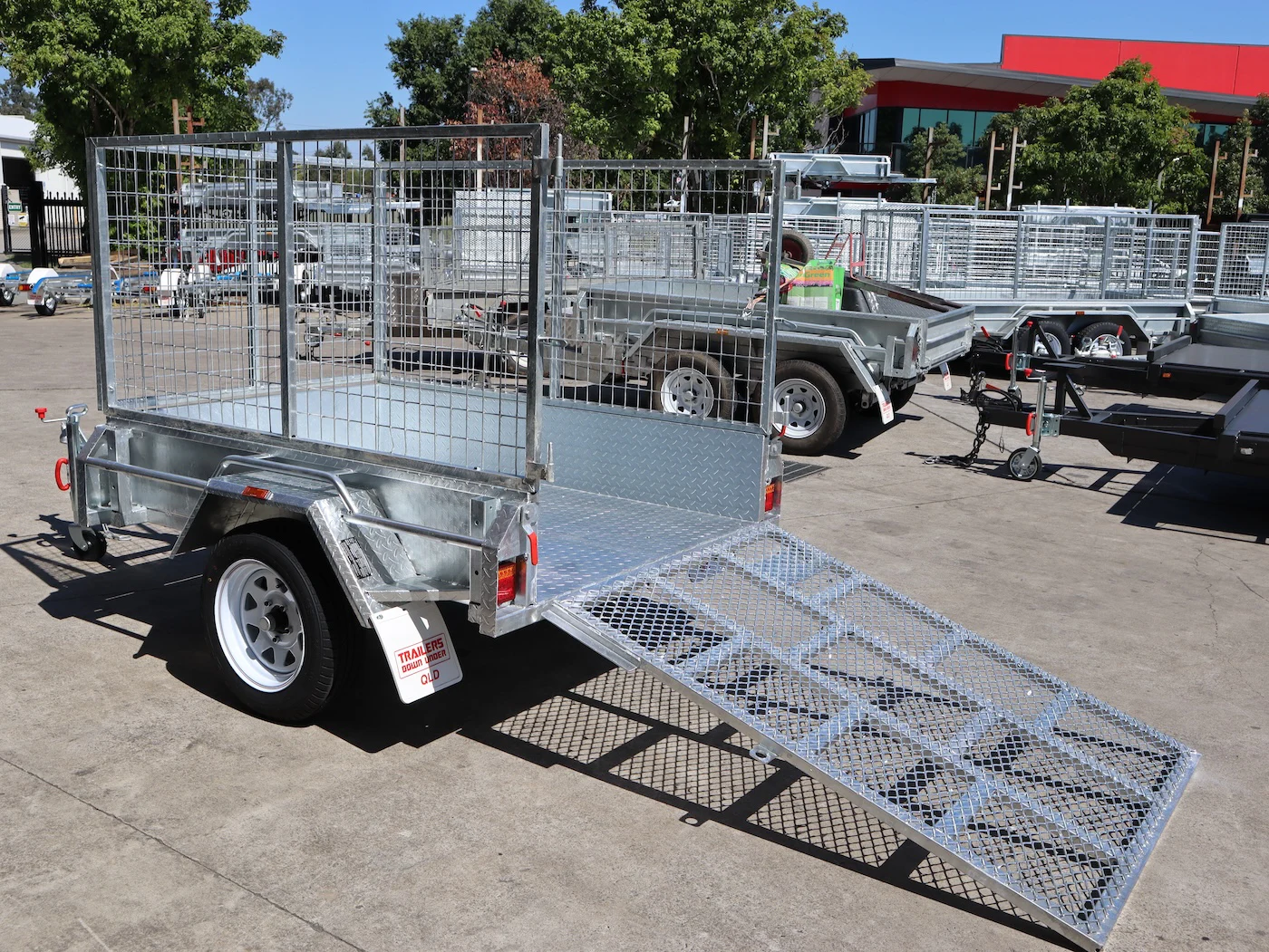 6x4 Galvanised 3ft Cage Trailer with 5ft Drop Down Ramp & Tilt Function Trailer for Sale Brisbane — image 9