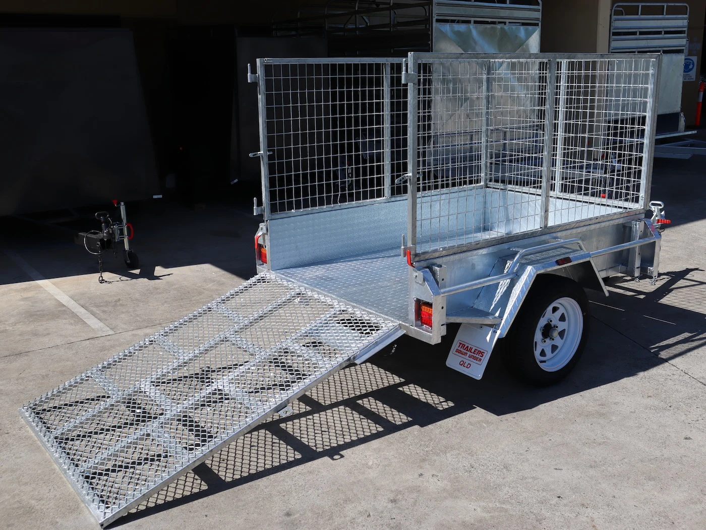 6x4 Galvanised 3ft Cage Trailer with 5ft Drop Down Ramp & Tilt Function Trailer for Sale Brisbane — image 8