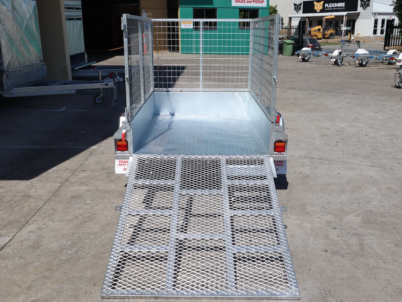 6x4 Galvanised 3ft Cage Trailer with 5ft Drop Down Ramp & Tilt Function Trailer for Sale Brisbane