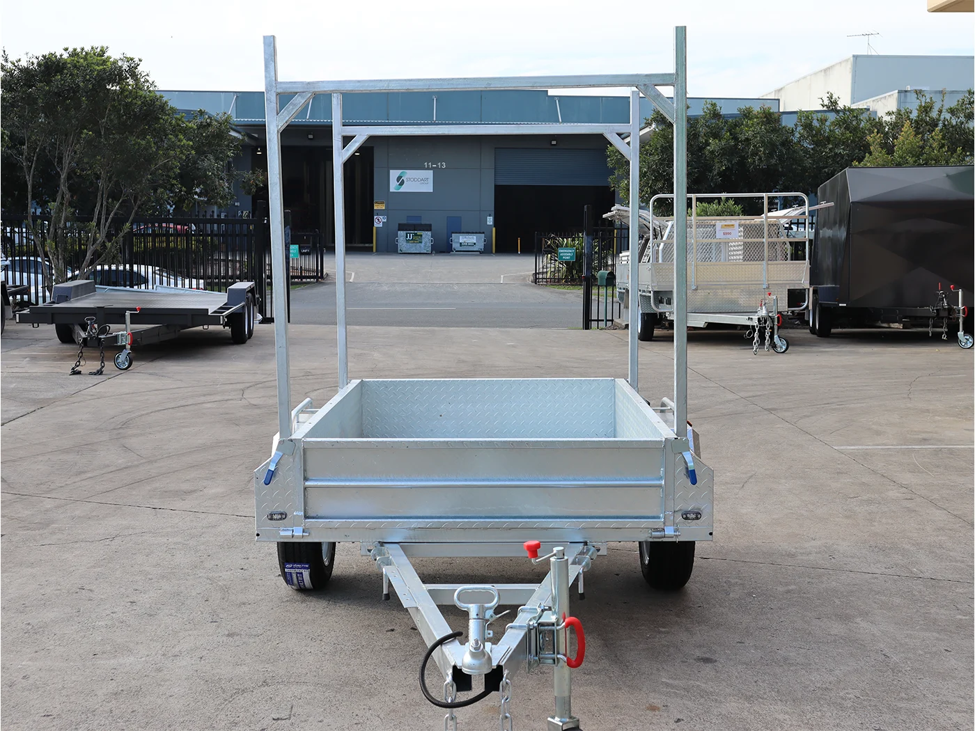 6x4 Galvanised Trailer with Tilt Function | Ladder Racks | Single Axle Galvanised Box Trailer For Sale - Brisbane — image 11