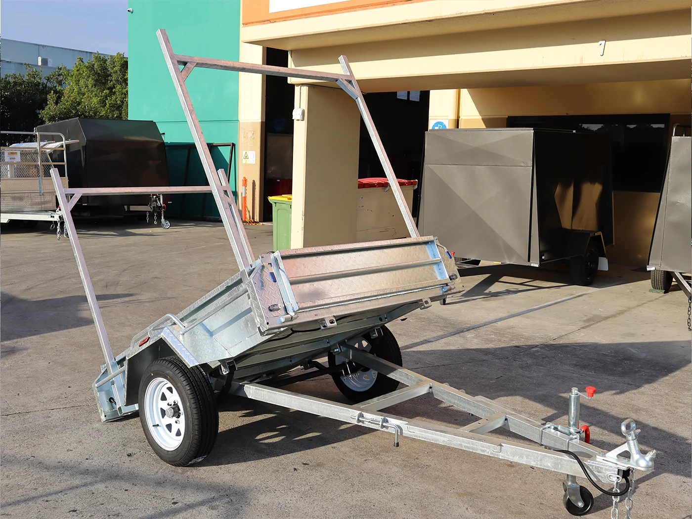 6x4 Galvanised Trailer with Tilt Function | Ladder Racks | Single Axle Galvanised Box Trailer For Sale - Brisbane — image 2