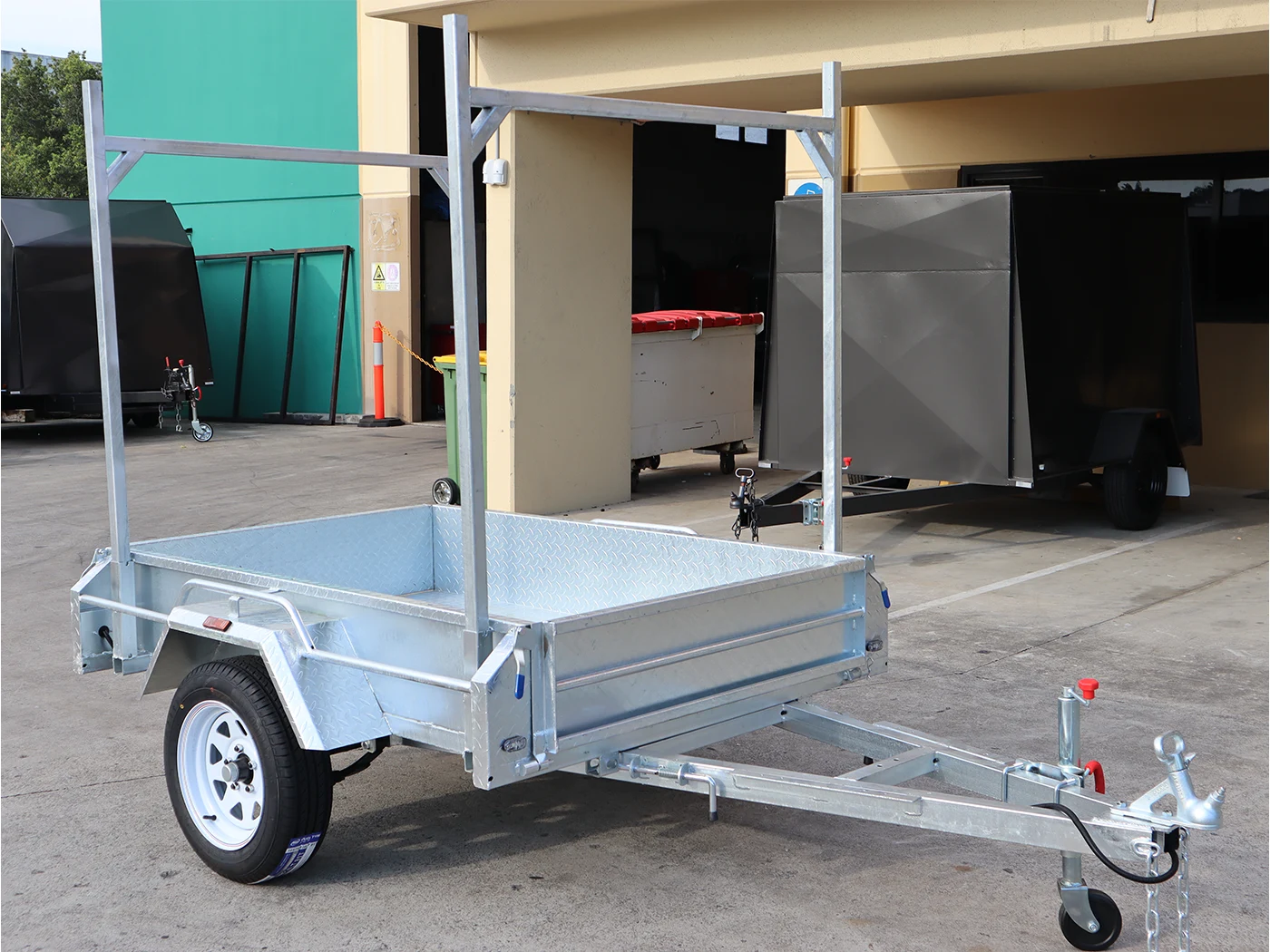 6x4 Galvanised Trailer with Tilt Function | Ladder Racks | Single Axle Galvanised Box Trailer For Sale - Brisbane — image 10