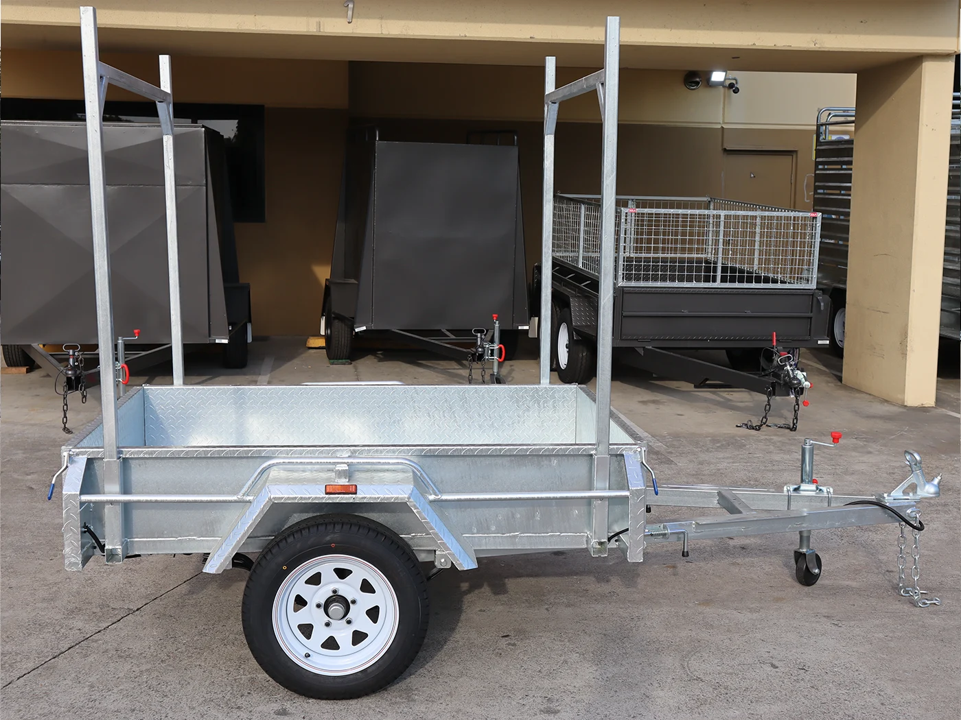 6x4 Galvanised Trailer with Tilt Function | Ladder Racks | Single Axle Galvanised Box Trailer For Sale - Brisbane — image 9