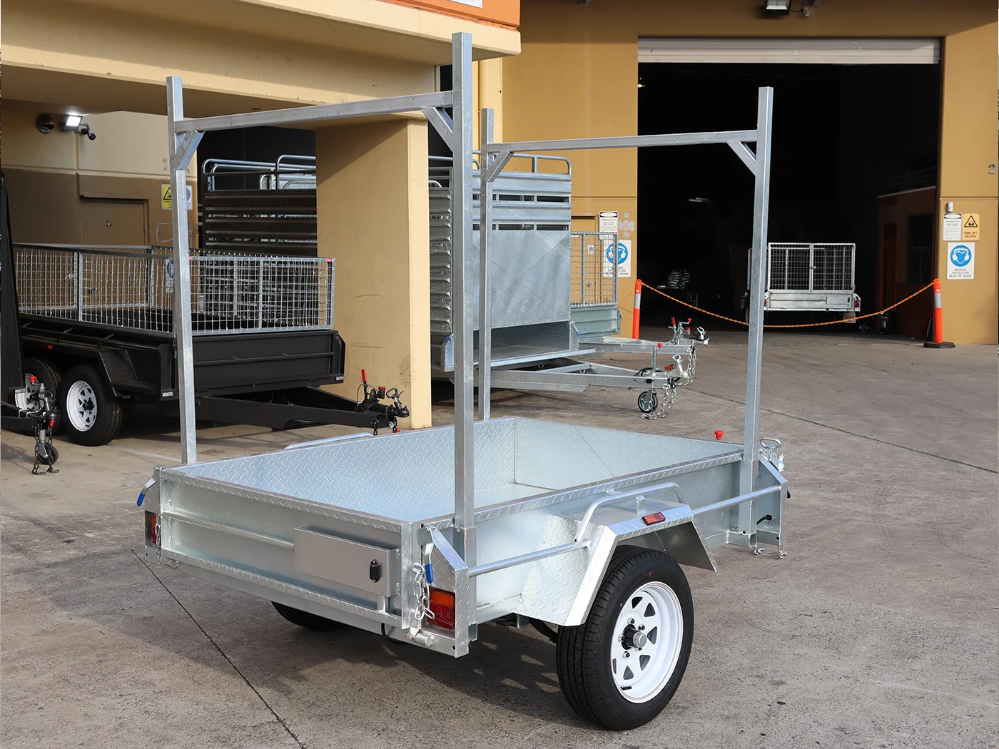 6x4 Galvanised Trailer with Tilt Function | Ladder Racks | Single Axle Galvanised Box Trailer For Sale - Brisbane — image 8