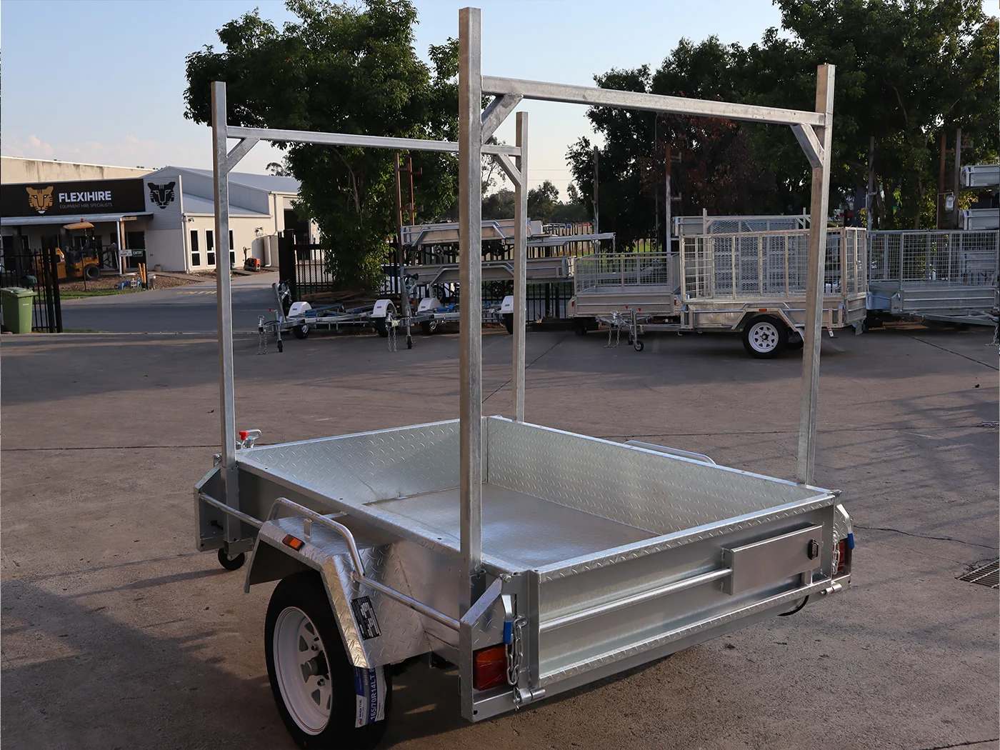 6x4 Galvanised Trailer with Tilt Function | Ladder Racks | Single Axle Galvanised Box Trailer For Sale - Brisbane — image 6