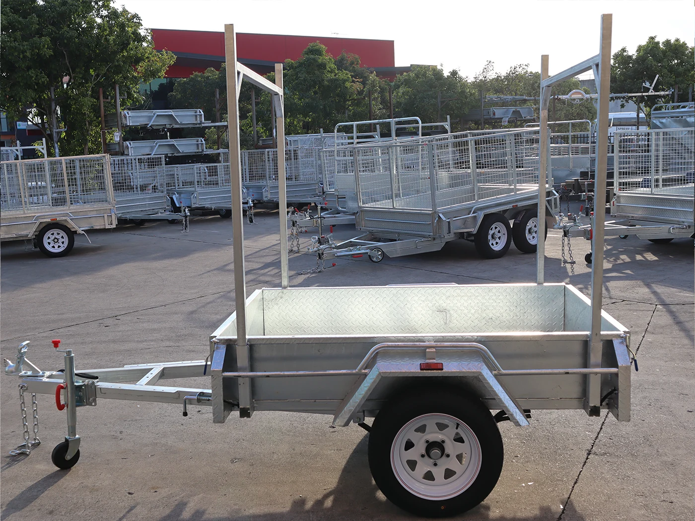 6x4 Galvanised Trailer with Tilt Function | Ladder Racks | Single Axle Galvanised Box Trailer For Sale - Brisbane — image 5