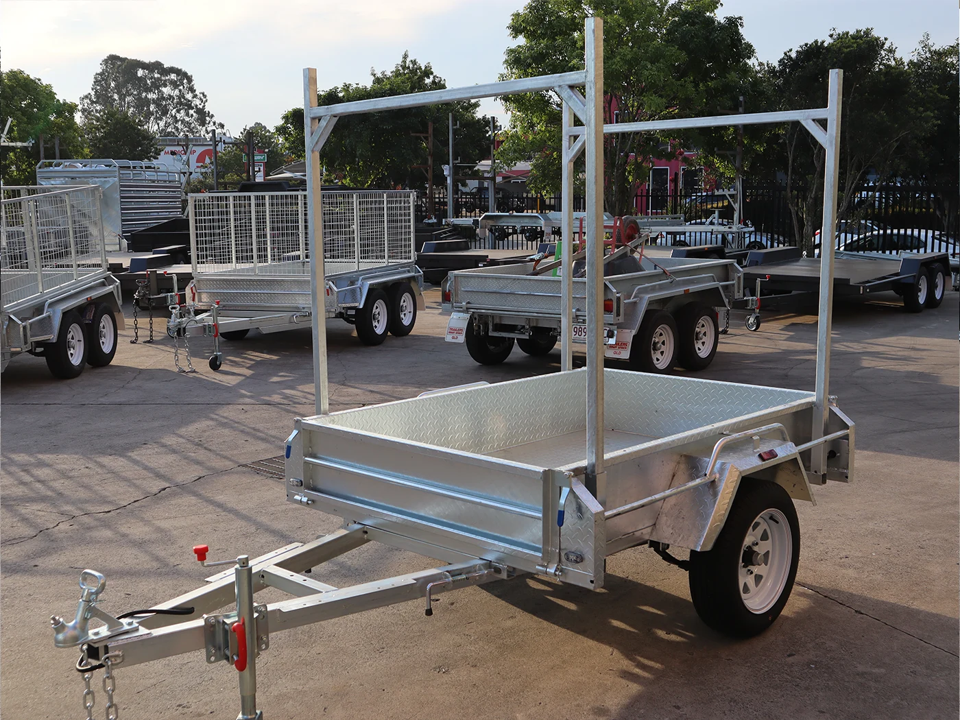 6x4 Galvanised Trailer with Tilt Function | Ladder Racks | Single Axle Galvanised Box Trailer For Sale - Brisbane — image 4