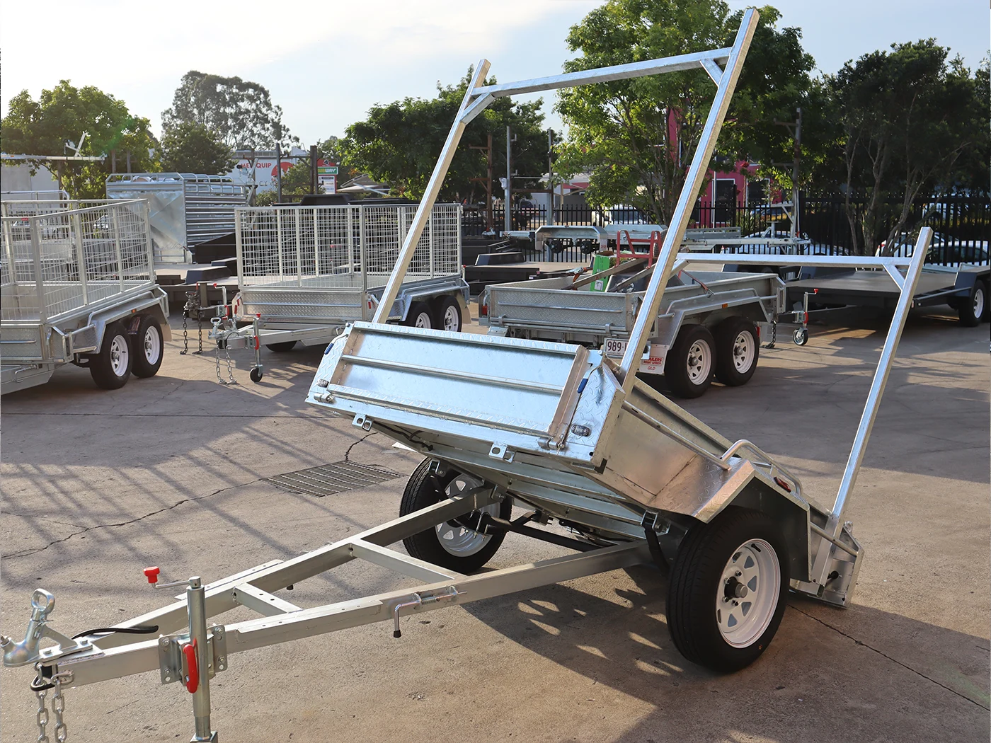 6x4 Galvanised Trailer with Tilt Function | Ladder Racks | Single Axle Galvanised Box Trailer For Sale - Brisbane — image 3